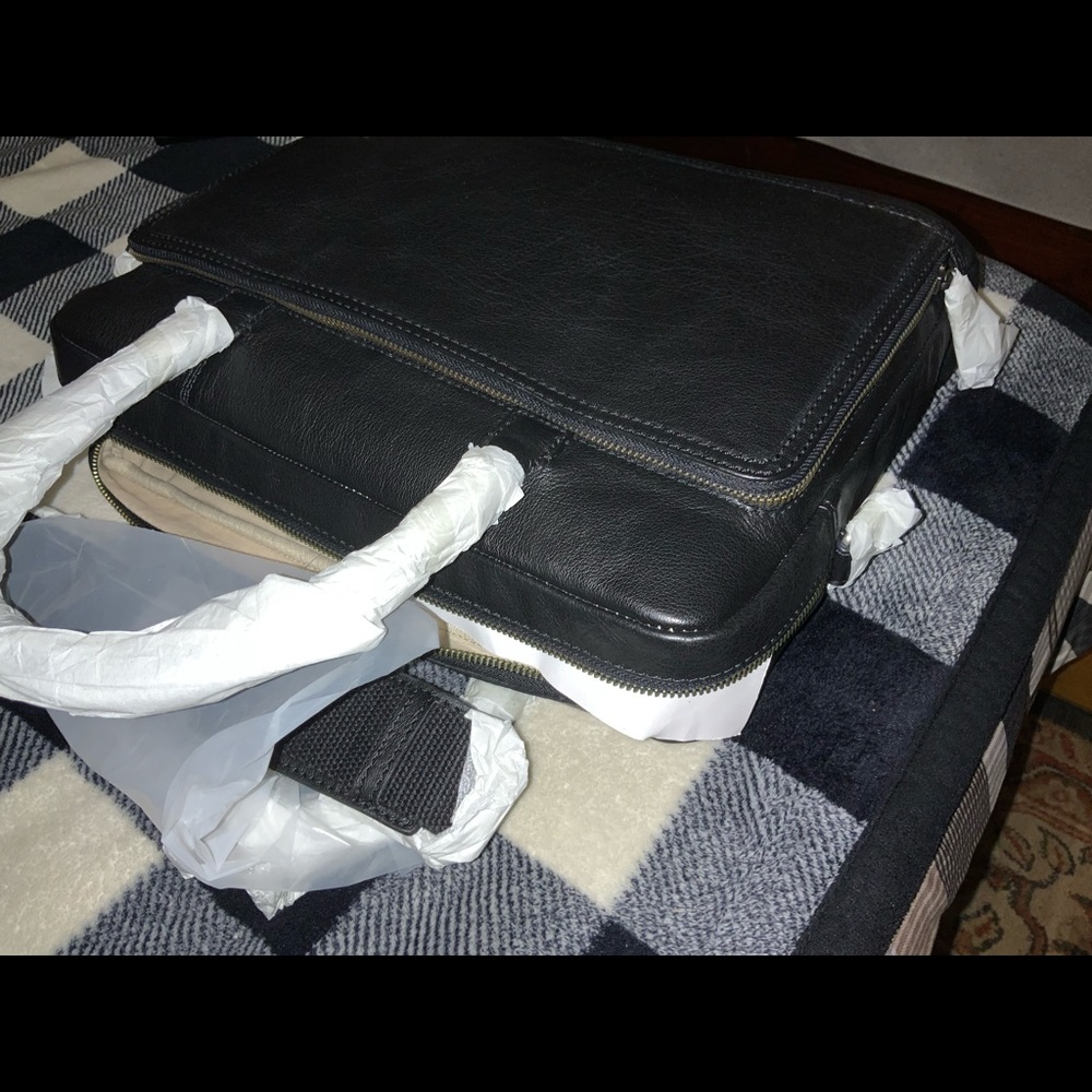 Frye Black Leather Laptop Bag - Picture 6 of 10